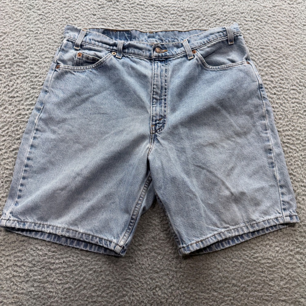 Levis 550 Denim Shorts Mens 36 Light Blue Relaxed Fit Vintage 90s
